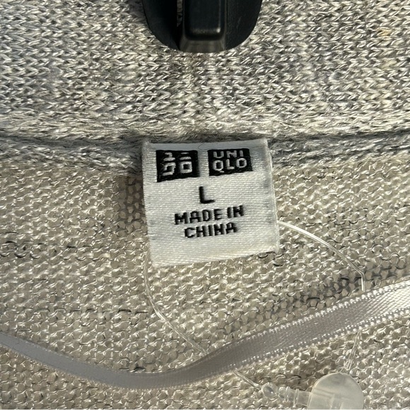 Uniqlo Womens L Gray Cardigan Long-Line Lightweight Open Linen Rayon Pockets - Picture 3 of 11